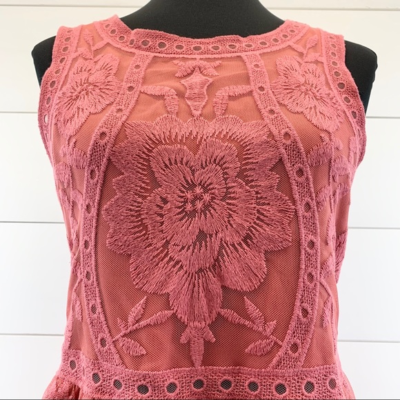 Entro Lace Fit And Flare Sleeveless Dress S - Picture 3 of 9